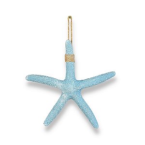 Estrela Decorativa De Parede Azul Claro em Resina 23 cm