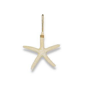 Estrela Decorativa De Parede Bege em Resina 23 cm