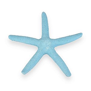 Estrela Decorativa De Mesa Azul Claro em Resina 23 cm