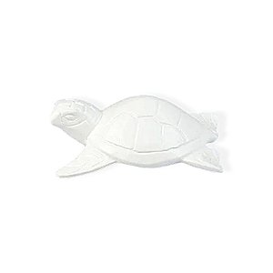 Tartaruga Decorativa Branca em Cerâmica 20 cm