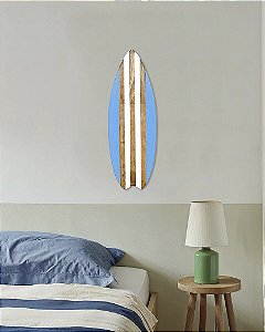 Enfeite Prancha de Parede Azul e Branca 50x18x2