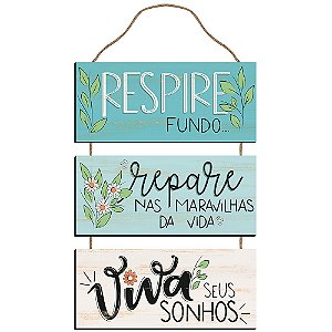 Placa Decorativa Náutica - Respire Fundo