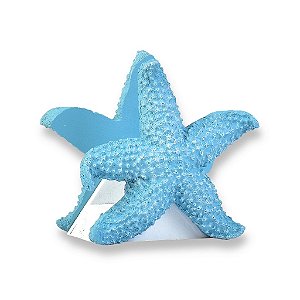 Porta Guardanapo Estrela Azul Claro em Resina