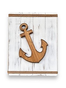 Quadro Náutico Âncora em Madeira Decoração Náutica Praia