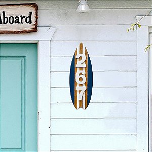 Prancha Azul Marinho com Número Residencial Personalizado - Número para Casa de Praia