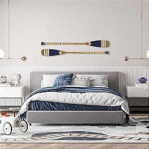Remo Decorativo Azul Marinho com listras 130 cm Decoração Náutica Praia
