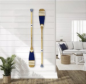 Remo Decorativo Azul Marinho com listras 100 cm Decoração Náutica Praia