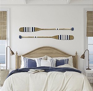 Remo Decorativo Azul escuro listrado 100 cm Decoração Náutica Praia