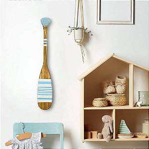 Remo Decorativo Azul claro listrado 55 cm Decoração Náutica Praia