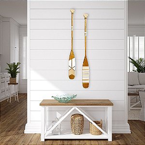 Remo Decorativo Listras Bege 100 cm Decoração Náutica Praia
