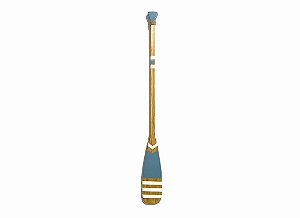 Remo Decorativo Azul Pastel com listras 130 cm Decoração de Parede em madeira para Casa de Praia e Náutica
