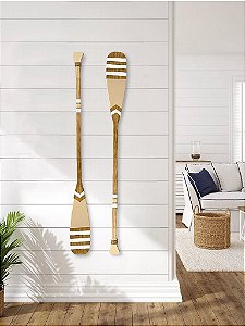 Remo Decorativo Bege com listras 130 cm Decoração Náutica Praia
