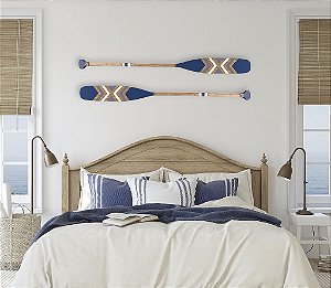 Remo Decorativo Azul Marinho com Cinza 130 cm Decoração Náutica Praia