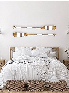 Remo Decorativo Marrom e Branco 130 cm Decoração Náutica Praia