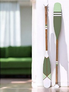 Remo Decorativo Ponta Branca e Verde 130 cm Decoração Náutica Praia