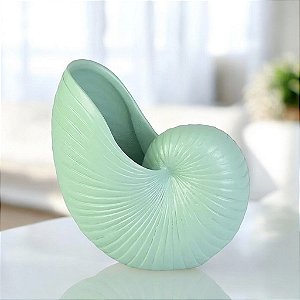 Vaso Decorativo Concha Verde em Cerâmica
