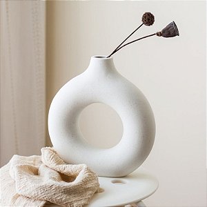 Vaso Decorativo Redondo Boho 21,5x21,5 em Cerâmica