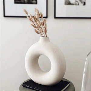 Vaso Decorativo Redondo Boho 18x18 em Cerâmica