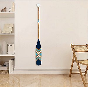 Remo Decorativo X Azul Claro, Branco e Azul Marinho 100cm em Madeira