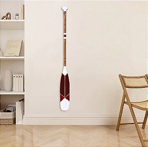 Remo Decorativo Vermelho com Ponta Branca 130cm em Madeira