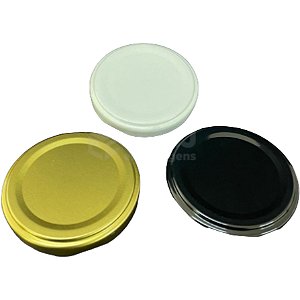 Kit com 20 Tampas Metalicas 63mm para vidro de conserva. Varias cores