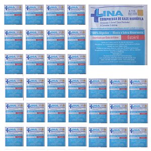 20 Pacotes Gaze Esteril 7,5cm x 7,5cm - Lina