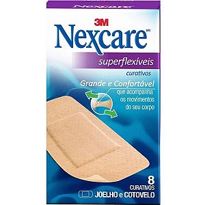 Curativo Superflexíveis Joelho e Cotovelo 8 Unid. 3M - Nexcare