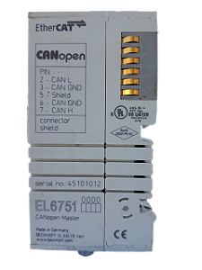 Terminal EtherCAT interface de comunicação de 1 canal CANopen mestre/escravo mestre EL6751 Beckhoff