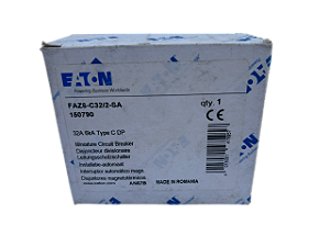 Disjuntor bipolar 32A curva C 6kA FAZ6-C32/2-SA 150790 Eaton