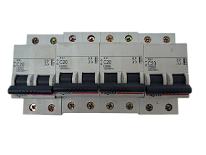 Conj. 6pçs -Disjuntor bipolar 20A curva C 3kA RX3 419307