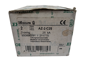 Disjuntor bipolar 25A curva C 25kA AZ-2-C25 Moeller