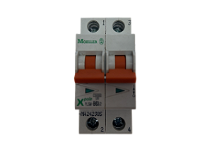 Disjuntor bipolar 63A curva B 10kA PLSM-B63/2-MW 242385 Moeller