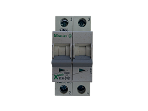 Disjuntor bipolar 16A curva C 10kA PLSM-C16/2-MW 242405 Moeller
