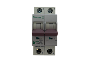 Disjuntor bipolar 32A curva C 10kA PLSM-C32/2-MW 242408 Moeller