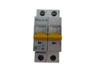 Disjuntor bipolar 25A curva B 4,5kA PLS4-B25/2-MW 243254 Moeller