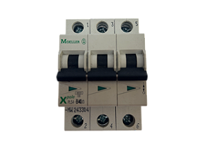 Disjuntor tripolar 40A curva B 4,5kA PLS4-B40/3-MW 243304 Moeller