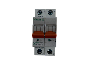 Disjuntor bipolar 63A curva C 4,5kA PLS4-C63/2-MW 243284 Moeller