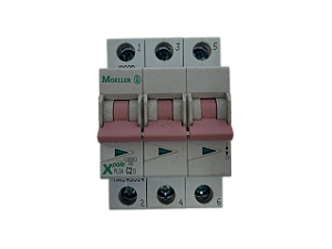Disjuntor tripolar 2A curva C 4,5kA PLS4-C2/3-MW 243314 Moeller