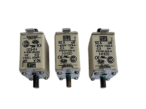3 pçs Fusível NH aR 50A FNH00-50K-A 10701718 Weg