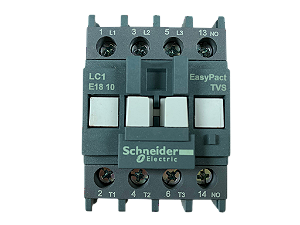 2 pçs Contator tripolar 18A 1NA 24VCA LC1E1810B7 Schneider Electric