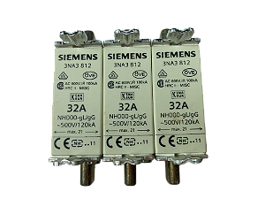 3 pçs Fusivel NH00 160A gG 3NA3836 Siemens
