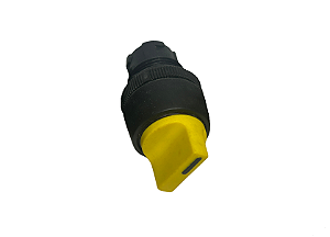 Cabeçote Comutador 3 Pos. Centralizado C/Trava Aro Preto Knob Curto Amarelo Aap2 60/04 Ace
