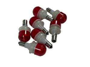 7 pçs Sinalizador Led Vermelho Encapsulada S1Ls/13 24Vca/Cc Ba9S Ace