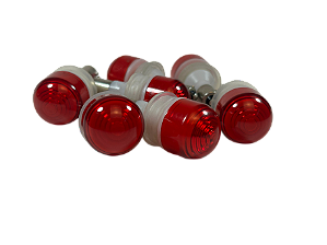 7 pçs Sinalizador 1 Led Vermelho Encapsulada S1Ls/13 125Vca Ba9S Ace