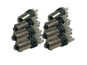 8 pçs Sinalizador 5 Leds Verde S5L/15 125Vca Ba9S Ace