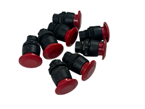 8 Pçs Botão Impulso Cogumelo 36mm Vermelho C2 36/03 Ace