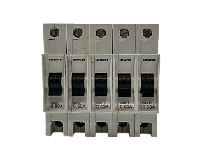 5 pçs Disjuntor Monopolar 50A Curva G 5SMO-1-G50A Siemens
