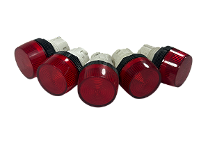 5 pçs Cabeçote Sinalizador Sem Aro Vermelho V221/13 Ace