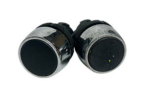 2 pçs Cabeçote Botão De Impulso Aro Cromado Preto Opaco B2/01 Ace