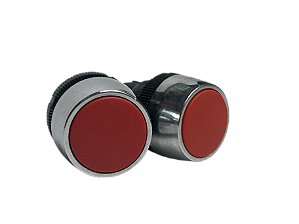 2 pçs Botão De Impulso Aro Cromado Vermelho Opaco B2/03 Ace